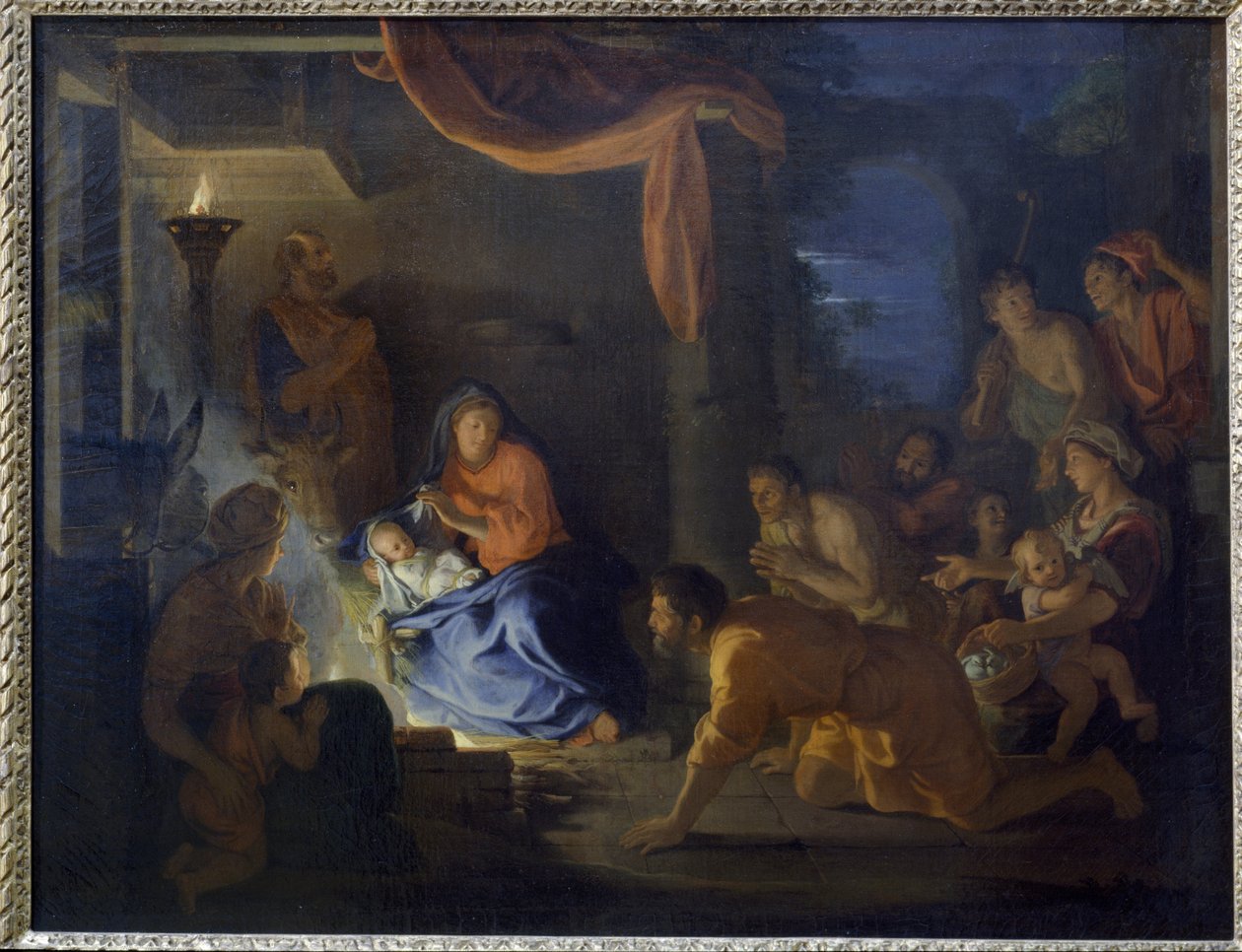 Adoracja pasterzy. (Olej na płótnie autorstwa Charles Le Brun