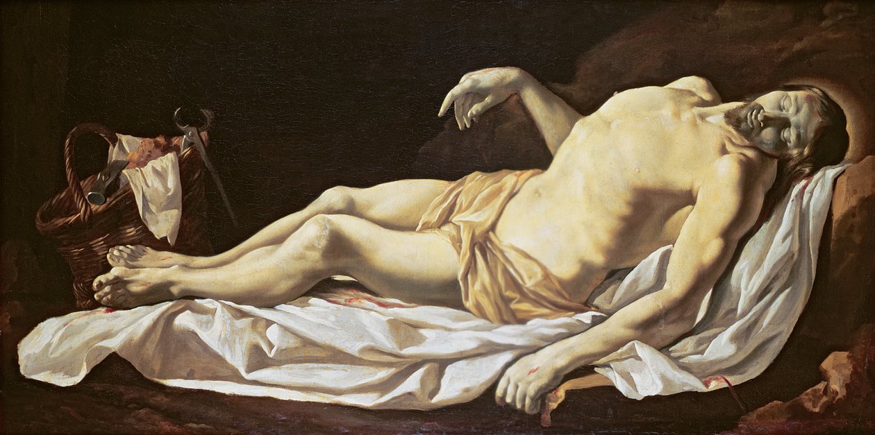 Martwy Chrystus (olej na płótnie) autorstwa Charles Le Brun