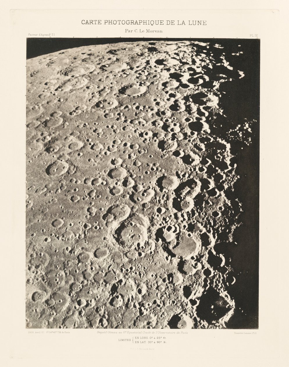 Fotograficzna mapa Księżyca, płyta IV, 27 kwietnia autorstwa Charles le Morvan