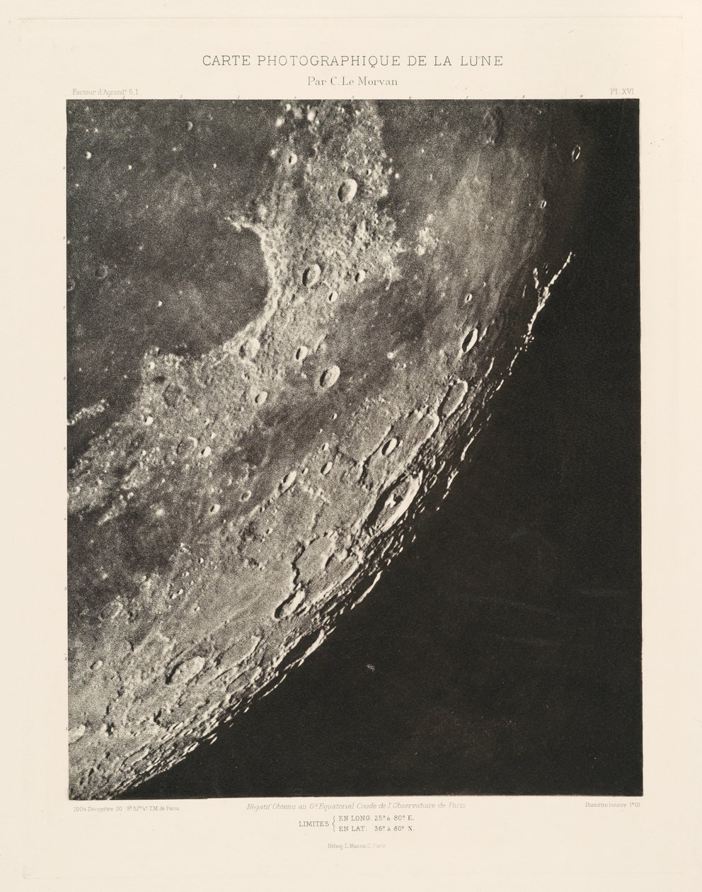 Fotograficzna mapa Księżyca, płyta XVI, 20 grudnia autorstwa Charles le Morvan