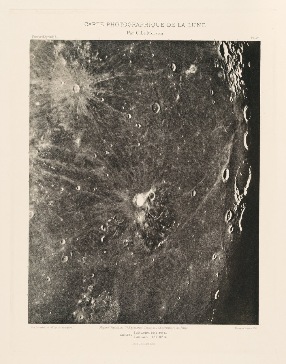 Fotograficzna mapa Księżyca, płyta XV, 20 grudnia autorstwa Charles le Morvan