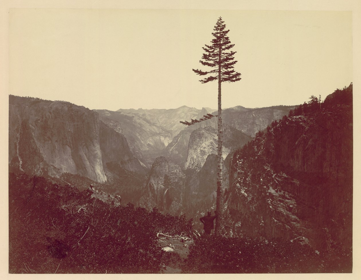 Dolina Yosemite z Mariposa Trail, ok. godz. 1865. autorstwa Charles Leander Weed