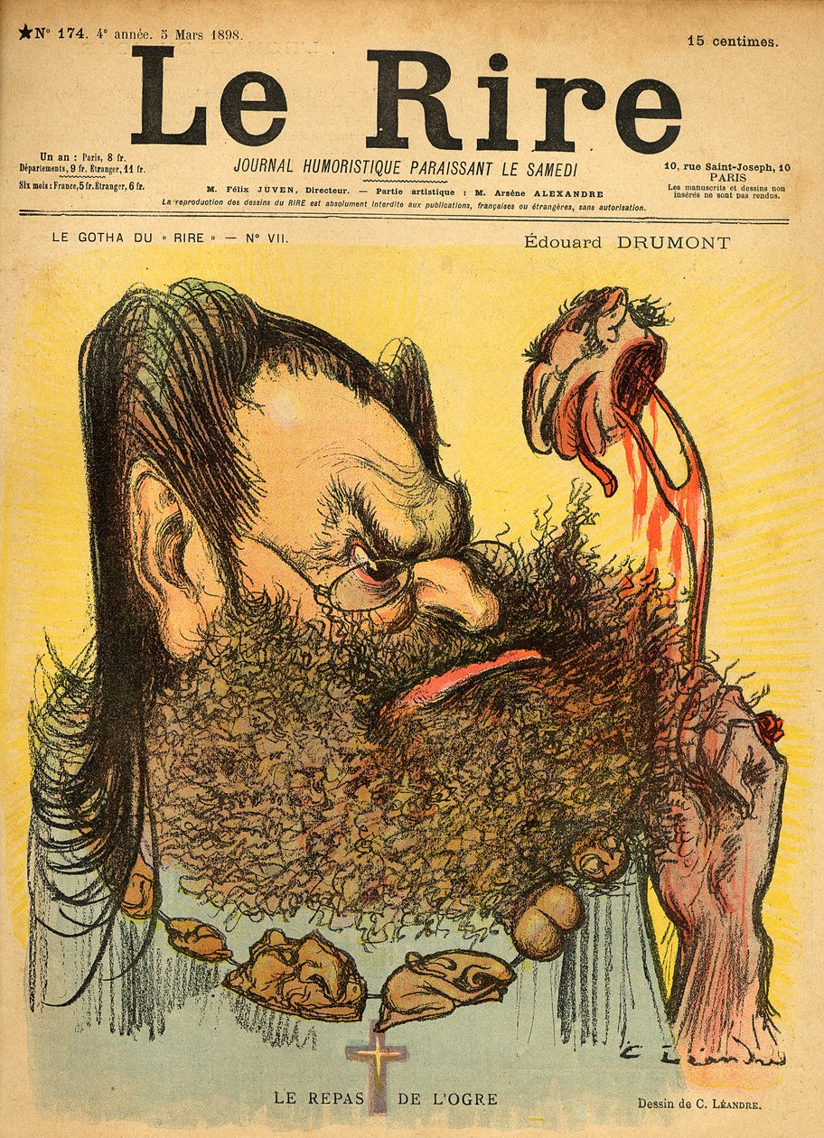 Karykatura Edouarda Drumonta, z okładki „Le Rire”, 5 marca 1898 autorstwa Charles Leandre