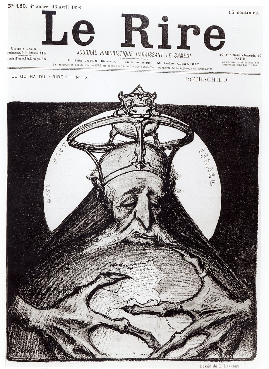 Karykatura rodziny Rothschildów z "Le Rire", 16 kwietnia 1898 r. autorstwa Charles Leandre