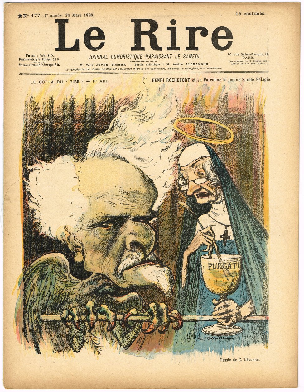Okładka „”Le Lire””, numer 177, Satyryka w Kolorach autorstwa Charles Leandre