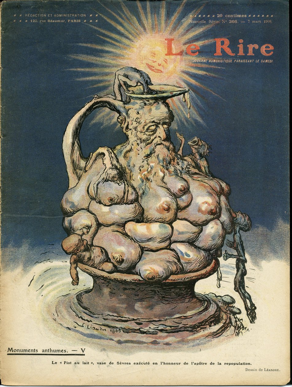 Ilustracja Charlesa Leandre (1862-1934) na okładkę Le Lire, 07.03.08 - Rzeźba Statua Macierzyństwa - Piot Edme (1828-1909) autorstwa Charles Leandre