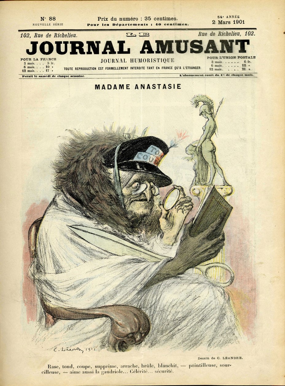 Ilustracja Charlesa Leandre (1862-1934) na okładkę Le Journal Fun autorstwa Charles Leandre