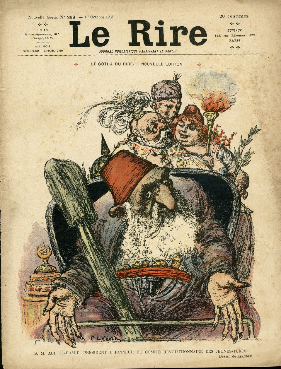 Ilustracja Charlesa Leandre (1862-1934) do okładki Le Rire autorstwa Charles Leandre