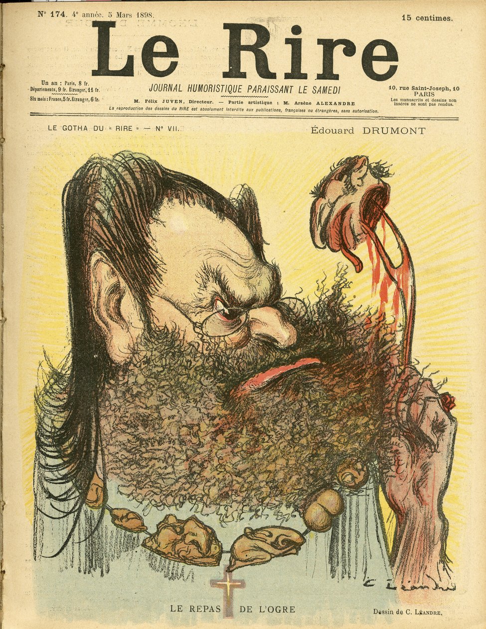 Ilustracja Charlesa Leandre (1862-1934) do okładki Le Rire autorstwa Charles Leandre