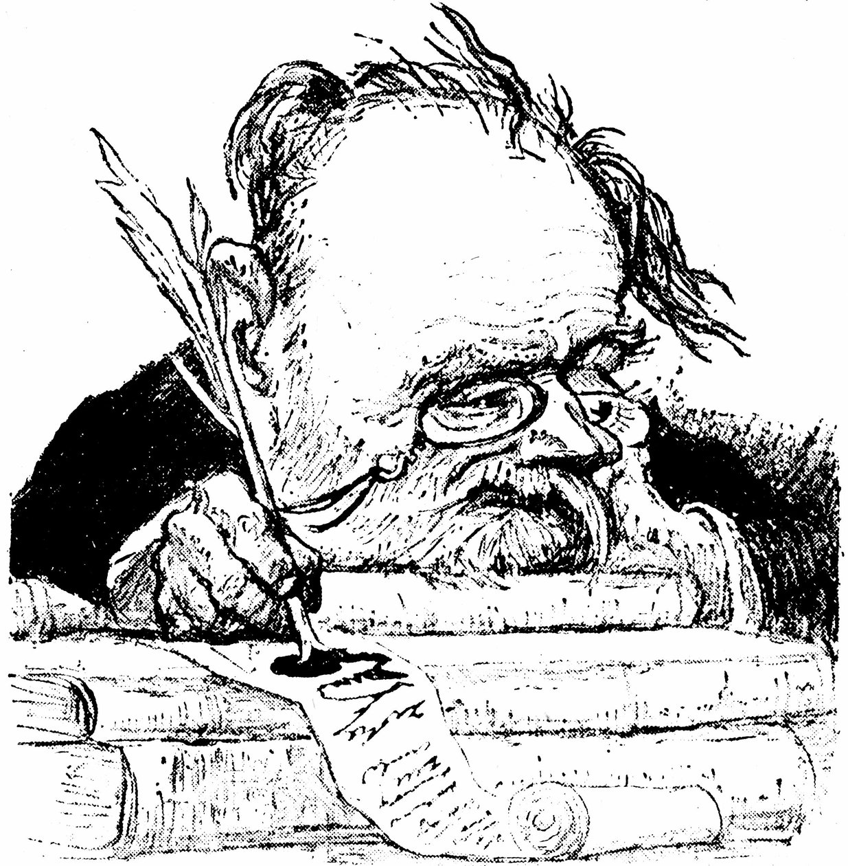 Ładunek portretowy piszącego Emile Zola, zdjęcie w Le Rire autorstwa Charles Leandre