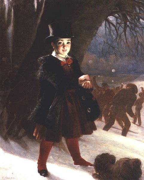 Powrót ze szkoły, zimowy dzień autorstwa Charles Lees
