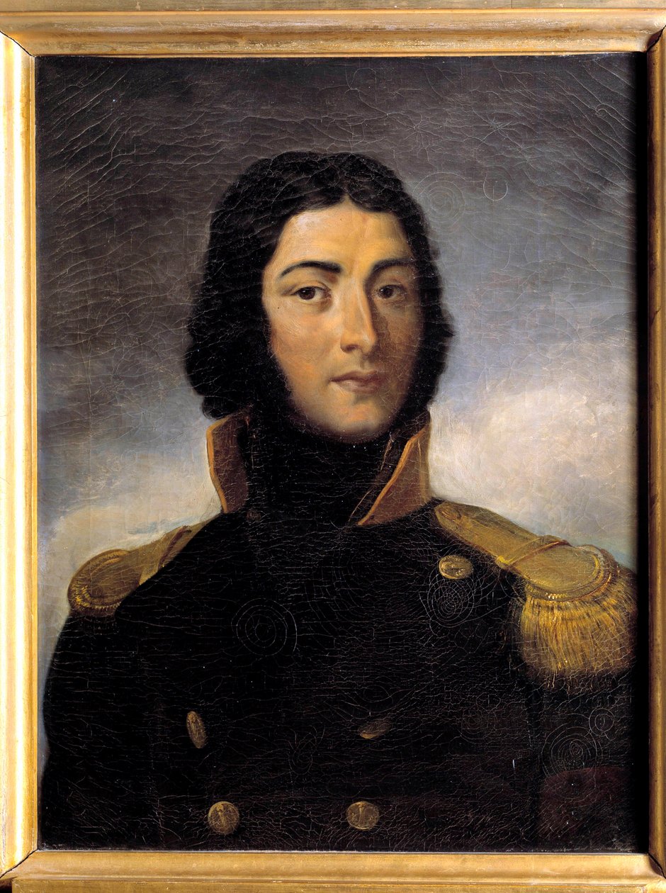 Portret generała Louisa Lazare Hoche (1768-1797) w mundurze kapitana z 1792 r. Obraz Charles Victor Lefebvre (1805-1882) XIX wiek. Wymiary 0,72 x 0,55 m² autorstwa Charles Lefebvre