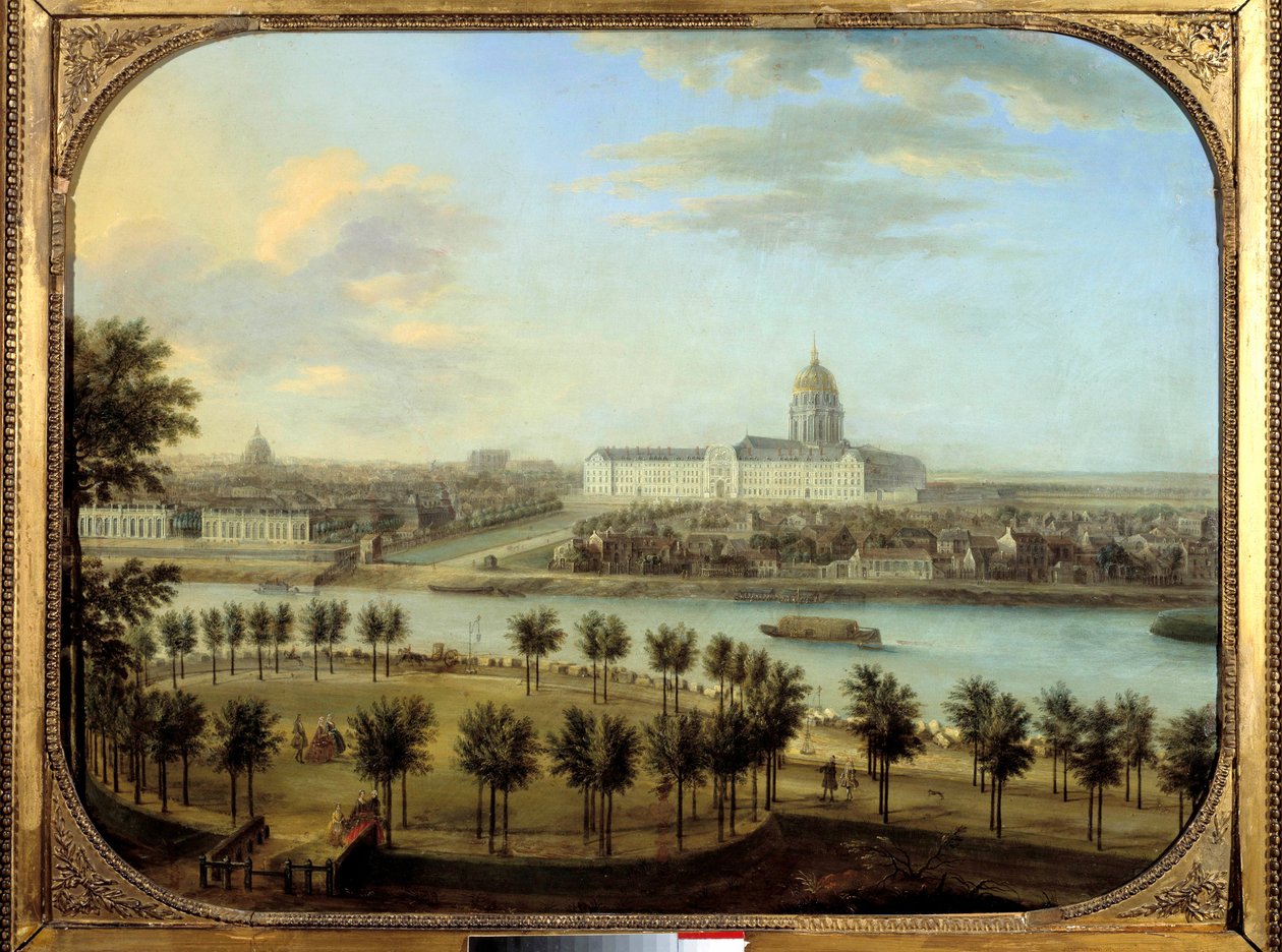 Les Invalides widziany z Cours la Reine w Paryżu Obraz Charlesa Grevenbrocka (?-1758). 1738. 0,69 x 0,9 m Paryż, Muzeum Carnavalet autorstwa Charles Leopold Grevenbroeck