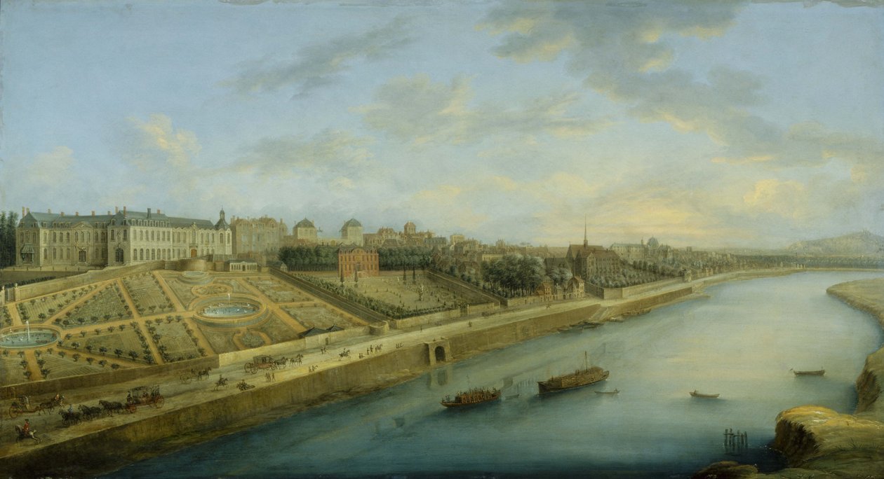 Passy i Chaillot widziane z Grenelle, około 1743 r. (obraz) autorstwa Charles Leopold Grevenbroeck