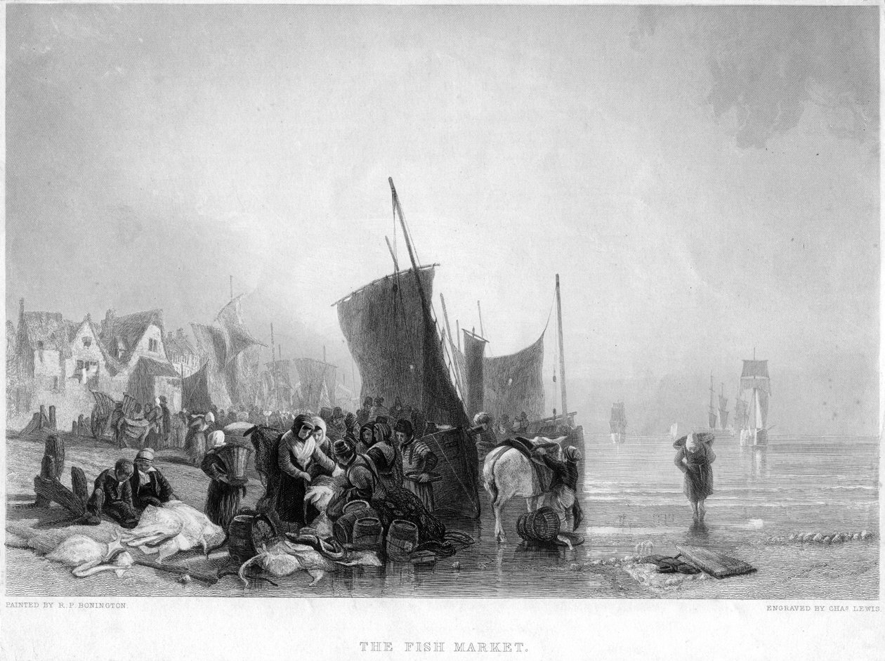 Targ Rybny, ok. 1820 r. autorstwa Charles Lewis