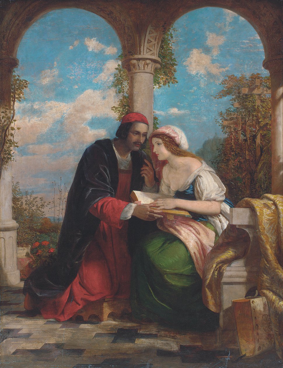 Abelard i Heloise na tarasie autorstwa Charles Lock Eastlake