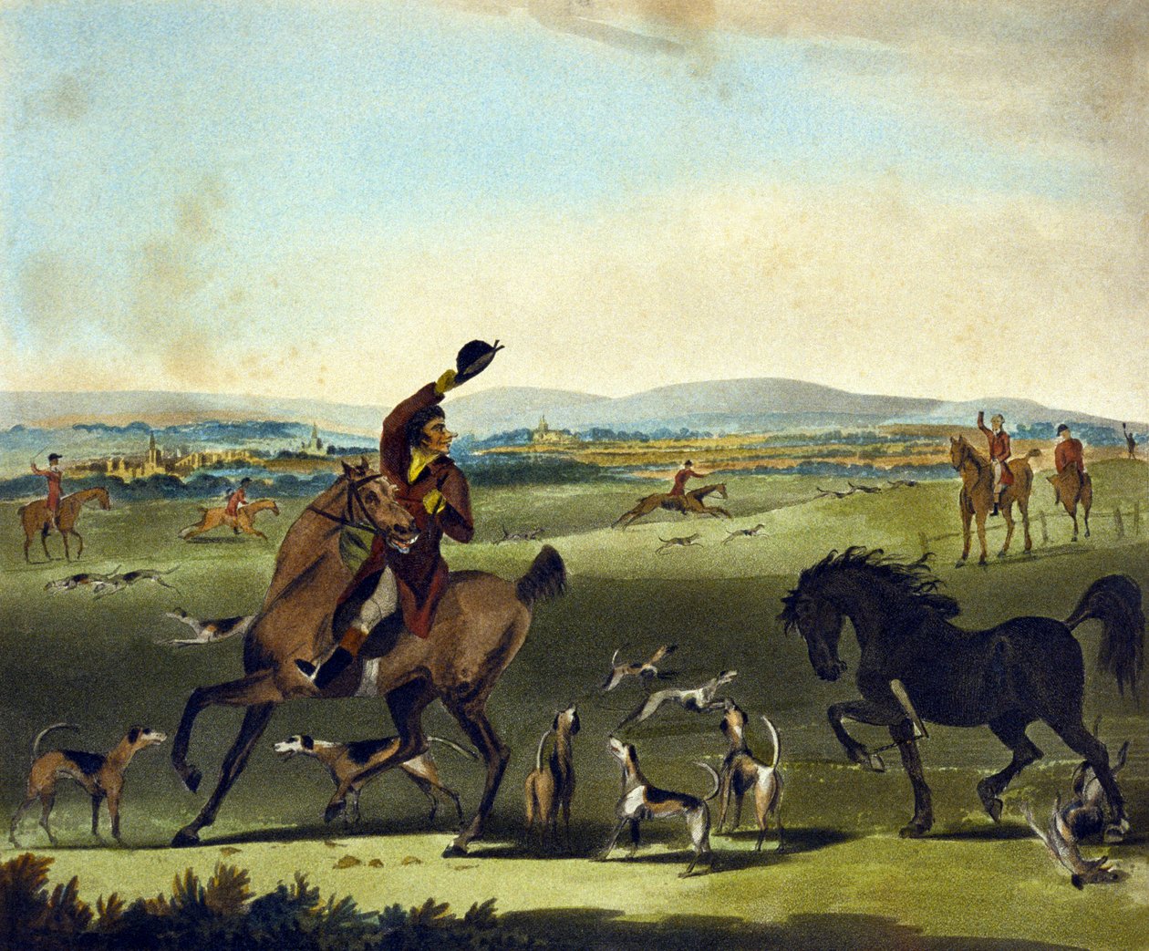 Czek z Polowania na Pytchleya, rytowany przez F. Jukesa (1845-1879) autorstwa Charles Lorraine (after) Smith