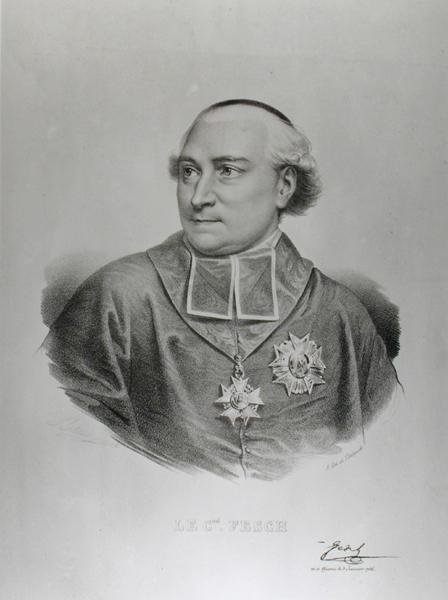 Portret kardynała Josepha Fescha (1763-1839) rytowany przez Francois Serafina Delpecha (1778-1825) (grafika) (zdjęcie czarno-białe) autorstwa Charles Louis (after) Bazin