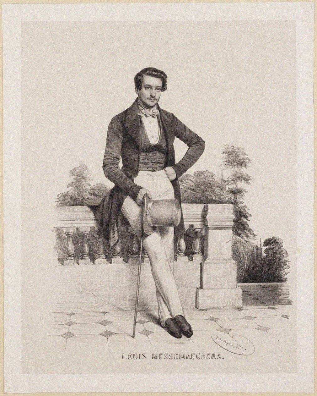 Portret kompozytora Louisa Messemaeckersa 1809-1889 , 1837. autorstwa Charles Louis Baugniet