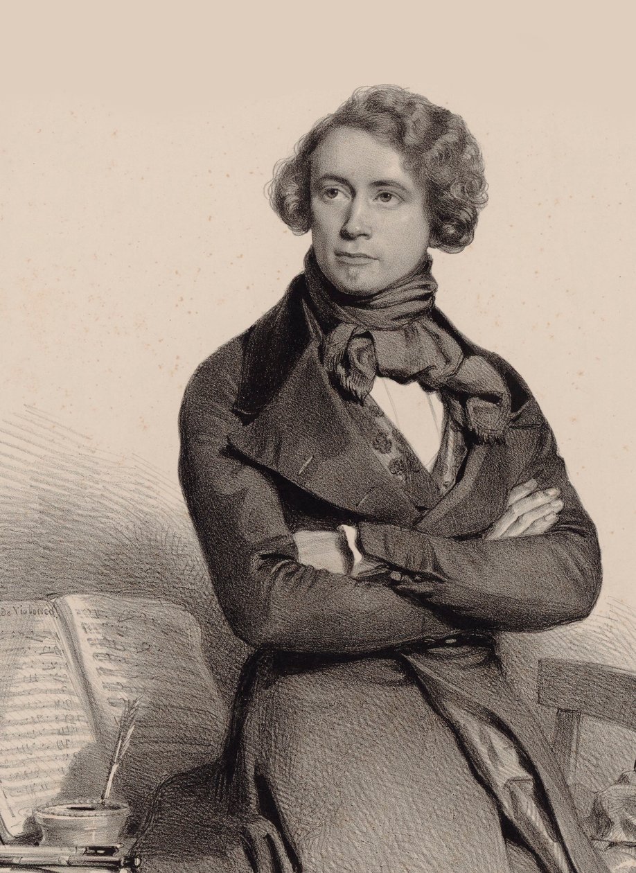 Portret wiolonczelisty i kompozytora Adriena-François Servais 1807-1866, 1838. autorstwa Charles Louis Baugniet