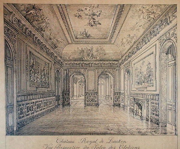 Salon des Clodions w Pałacu Królewskim w Laeken autorstwa Charles Louis Girault
