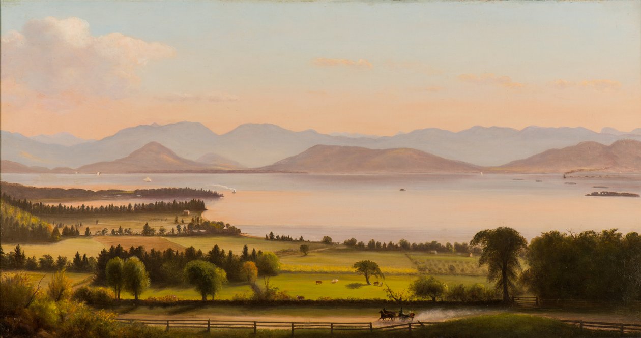 Góry Adirondack, zatoka Burlington nad Willard St. autorstwa Charles Louis Heyde
