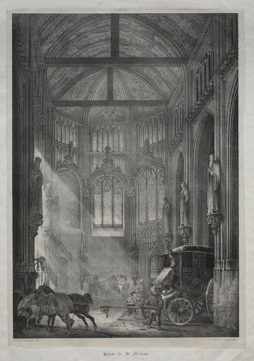 Kościół św. Mikołaja, Rouen, 1823 r. autorstwa Charles Louis Lesaint