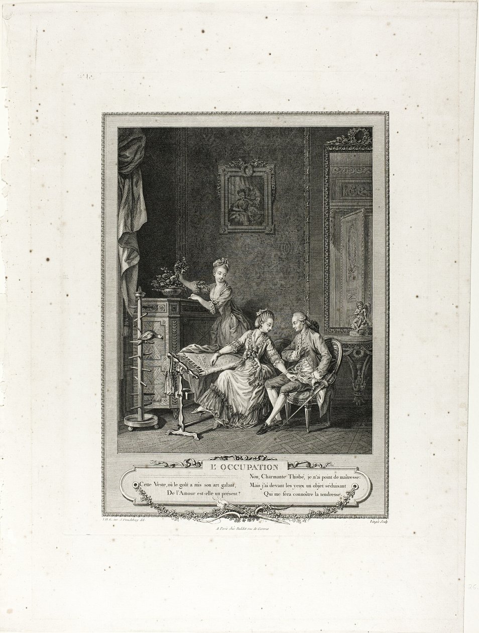 Okupacja, z Monument du Costume Physique et Moral de la fin du Dix-huitième siècle autorstwa Charles Louis Lingée