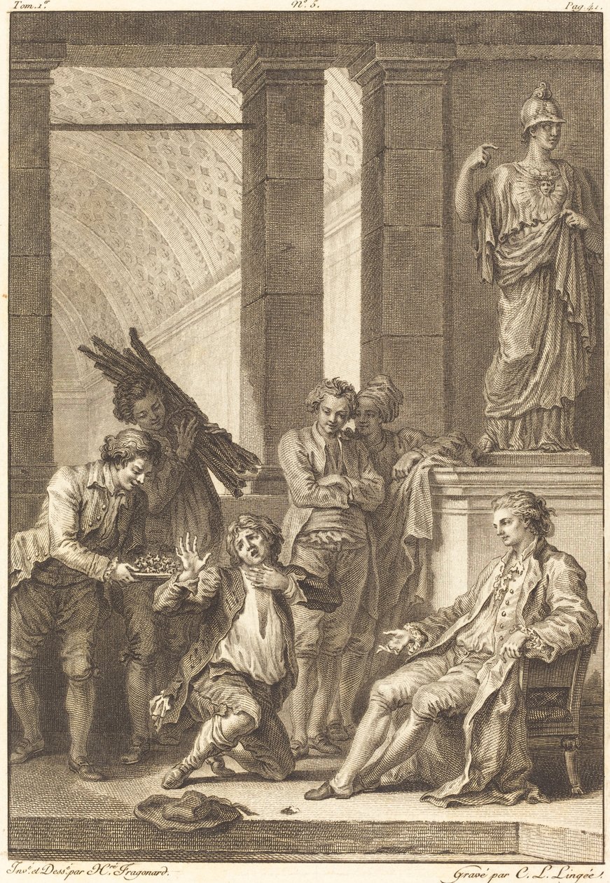 Chłop autorstwa Charles Louis Lingée after Jean Honoré Fragonard