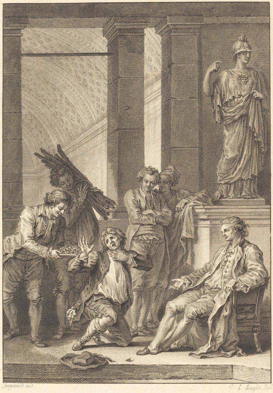 Chłop autorstwa Charles Louis Lingée after Jean Honoré Fragonard