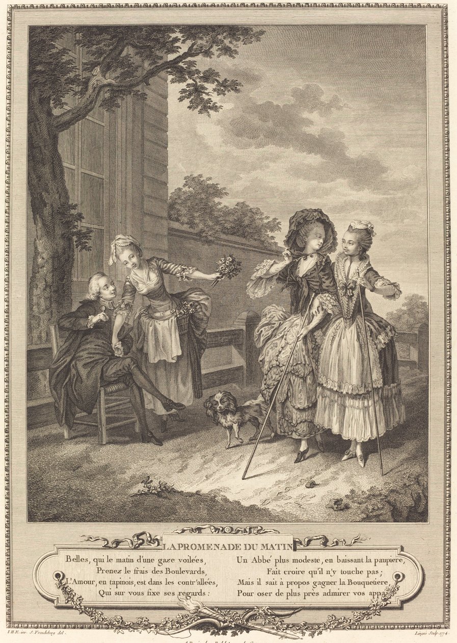 Poranny spacer autorstwa Charles Louis Lingée after Sigmund Freudenberger
