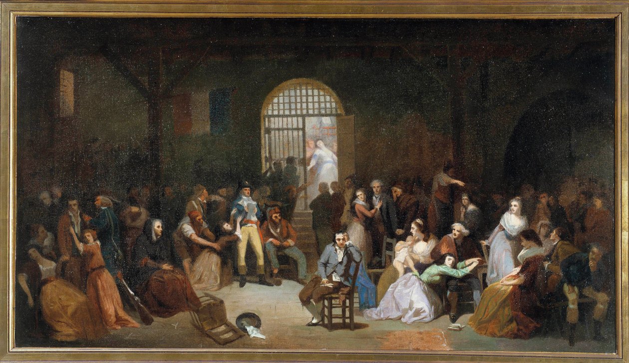 Apel ostatnich ofiar terroru w więzieniu św. Łazarza w lipcu 1795 r. Obraz Charlesa Louisa Mullera (1815-1892) 1795 nd. 5,05 x 8,90 m² autorstwa Charles Louis Lucien Muller