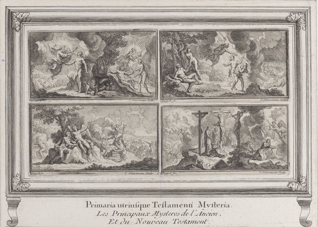 Cztery sceny biblijne: główne tajemnice Starego i Nowego Testamentu Les principaux..., 1680-1728. autorstwa Charles Louis Simonneau