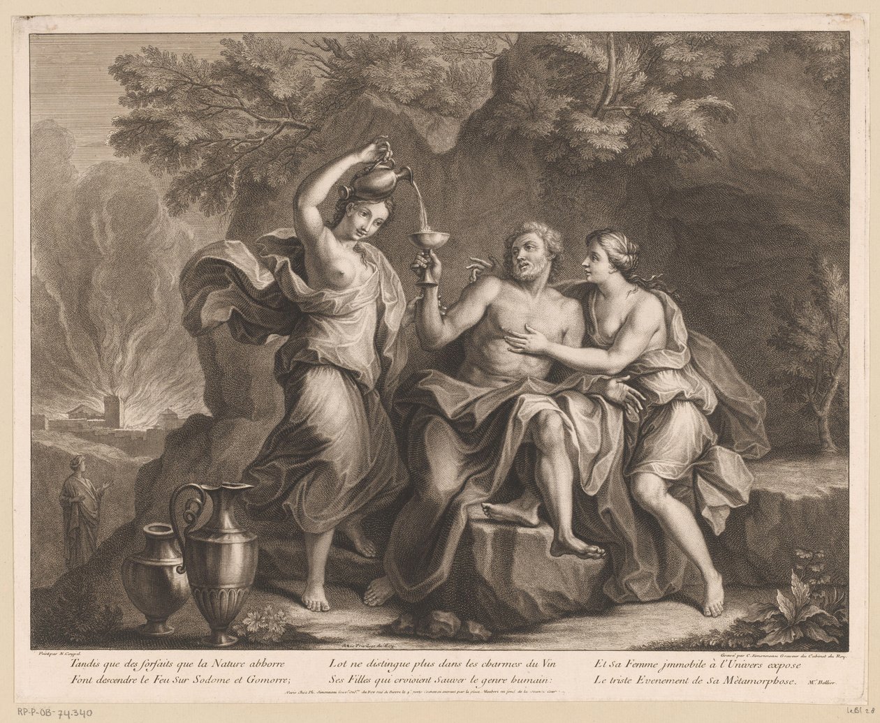 Lot i jego córki autorstwa Charles Louis Simonneau