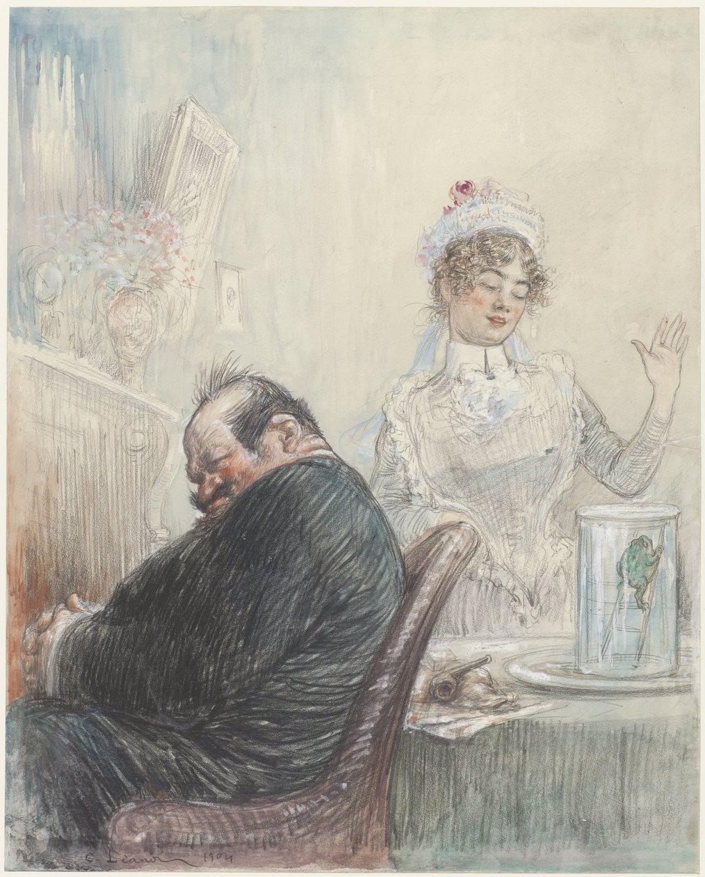 Starzec i żaba autorstwa Charles Lucien Leandre