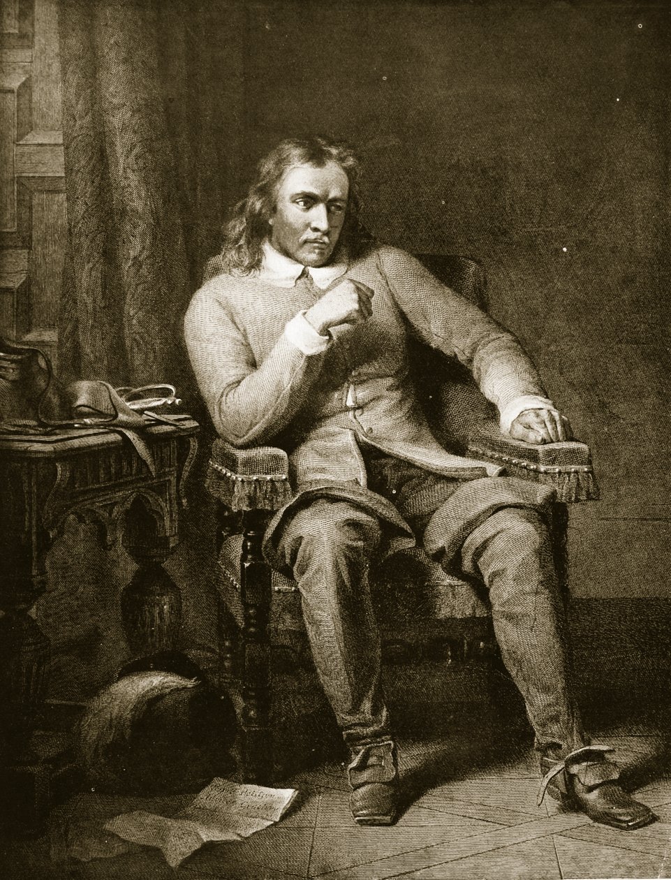 Portret Olivera Cromwella, ilustracja z „Hutchinson