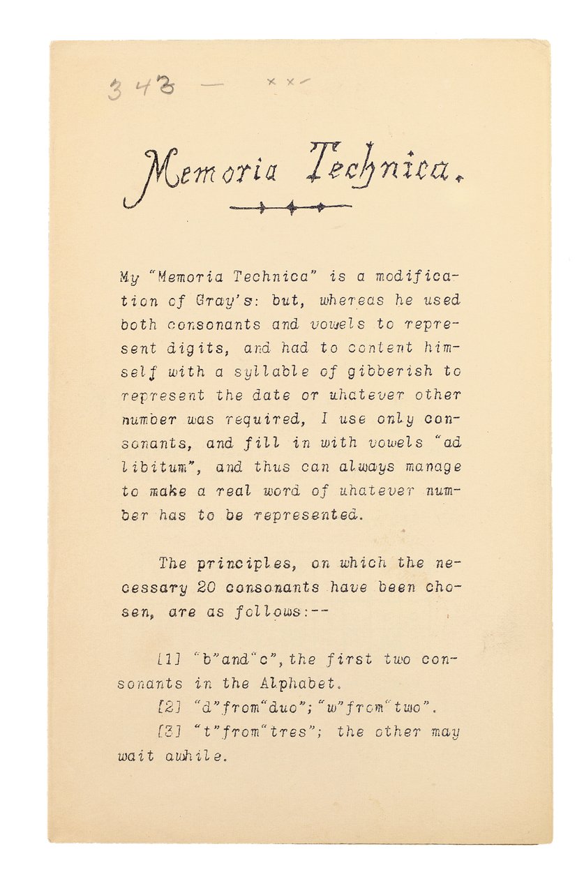Memoria Technica, Oksford autorstwa Charles Lutwidge Dodgson