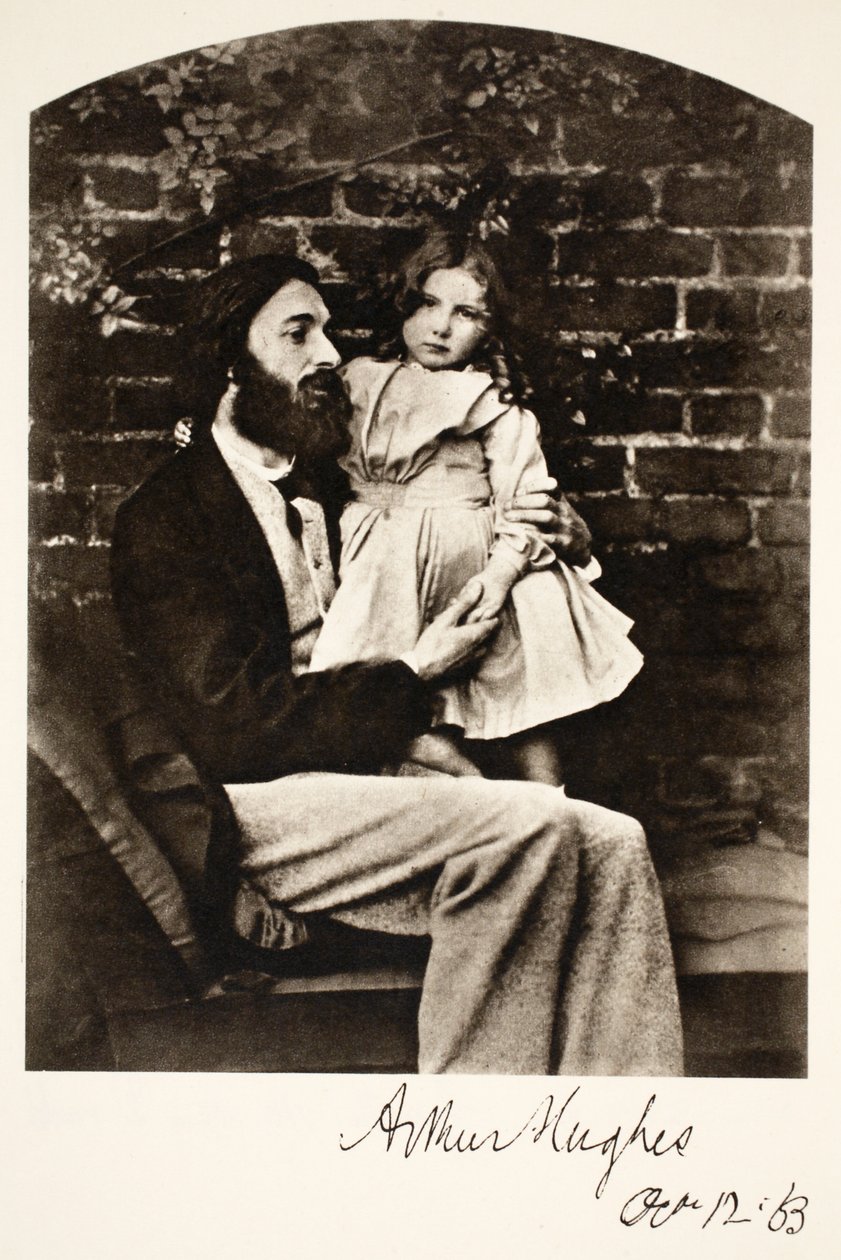 Arthur Hughes i jego córka Agnes, 12.10.1863 (zdjęcie w sepii) autorstwa Charles Lutwidge Dodgson