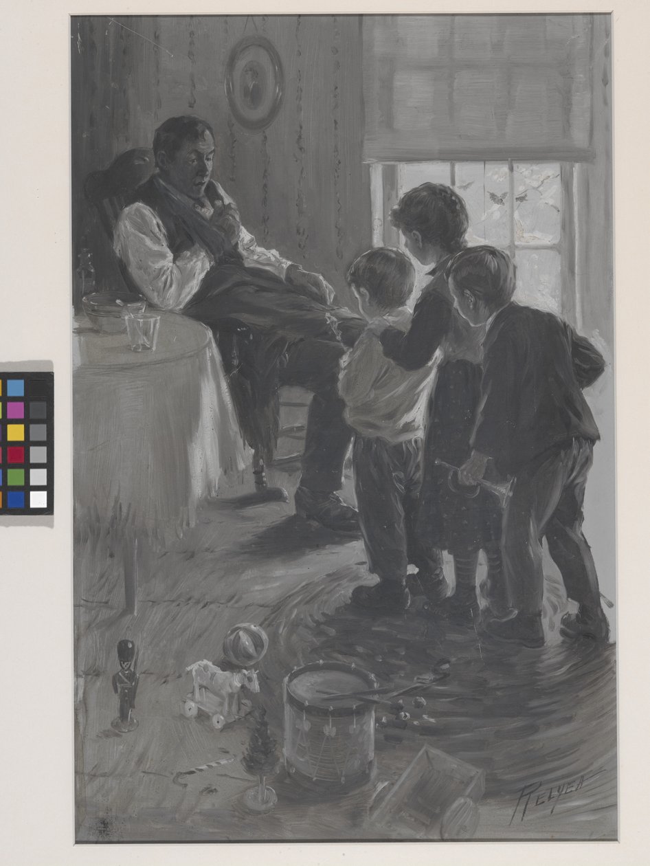 Strona tytułowa „A Defective Santa Clause” Jamesa Whitcomba Rileya autorstwa Charles M. Relyea