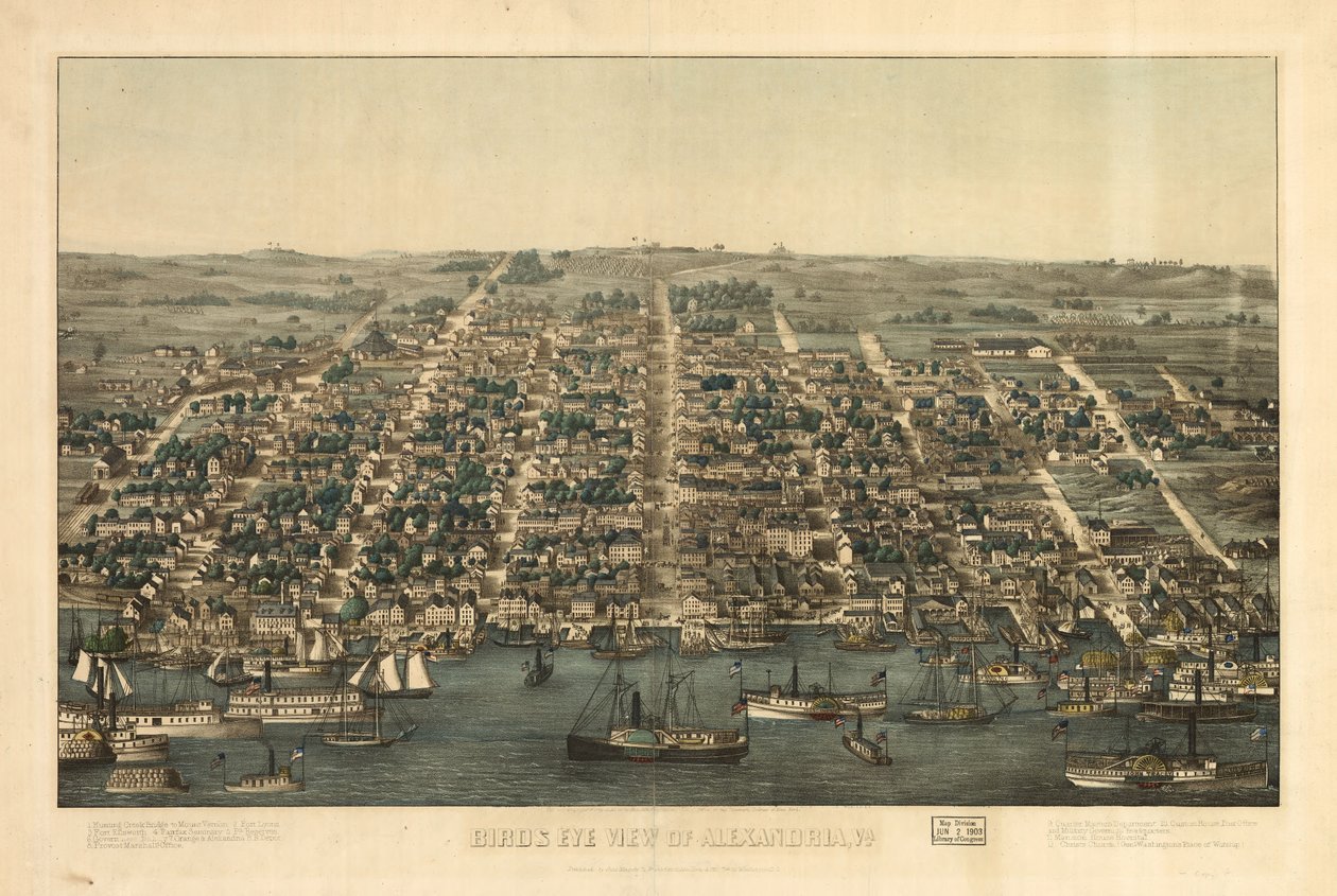 Alexandria z lotu ptaka, Va. LOC 81694373 autorstwa Charles Magnus