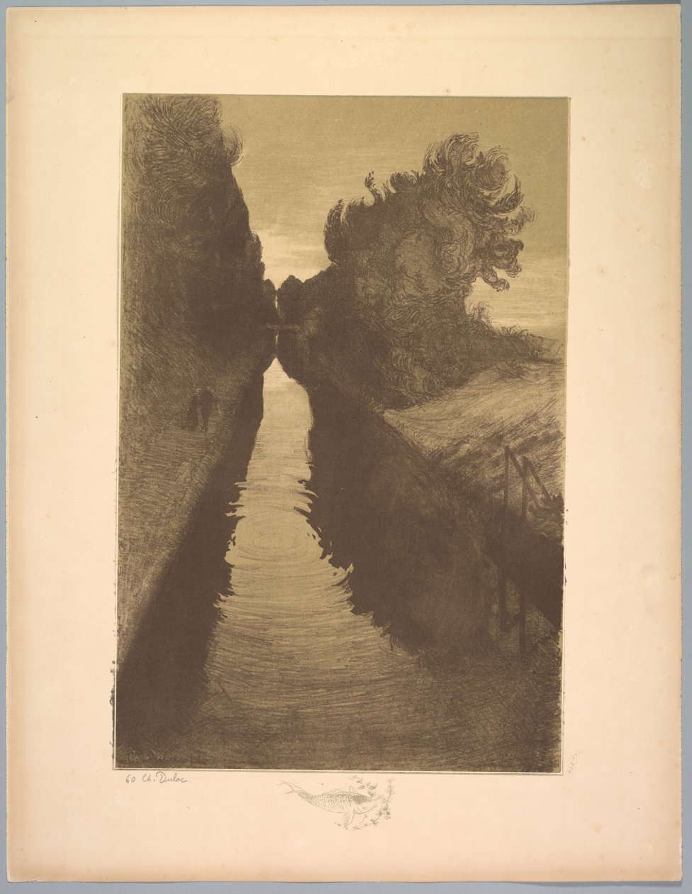 Suita pejzaży: Pejzaż, Tablica 1, Notatka, Ryba, 1892-1893. autorstwa Charles Marie Dulac