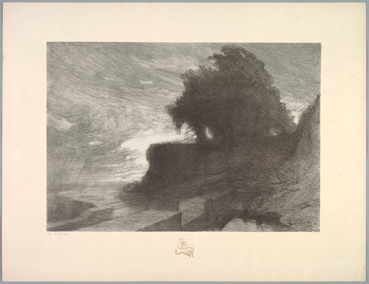 Suita krajobrazów: Pejzaż, Tablica 4, Notatka, Wąż, 1892-1893. autorstwa Charles Marie Dulac