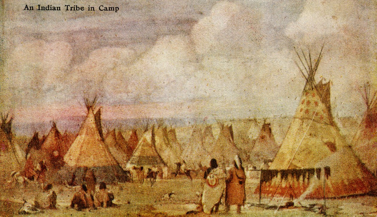 Obóz rdzennych Amerykanów autorstwa Charles Marion Russell