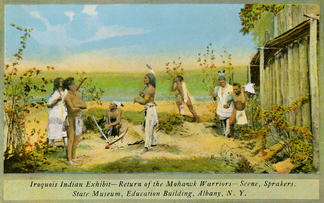 Ekspozycja Indian Irokezów, Państwowe Muzeum, Albany autorstwa Charles Marion Russell