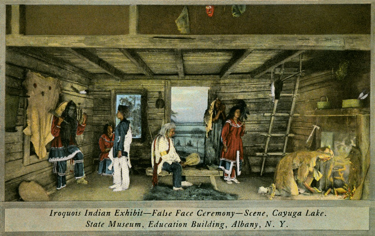 Ekspozycja Indian Irokezów, Państwowe Muzeum, Albany autorstwa Charles Marion Russell