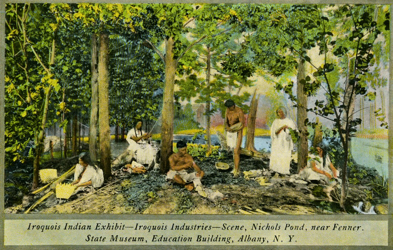 Ekspozycja Indian Irokezów, Państwowe Muzeum, Albany autorstwa Charles Marion Russell