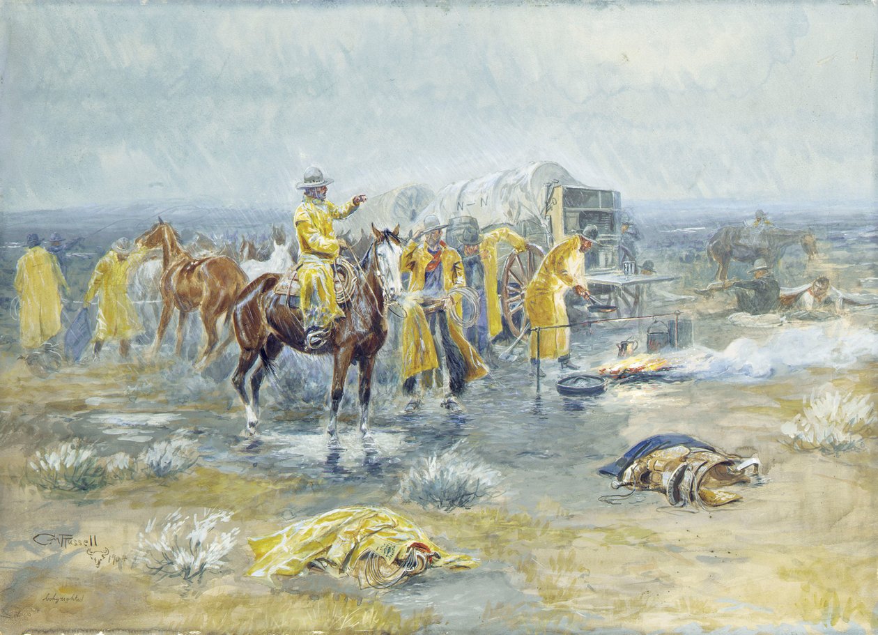 Deszczowy poranek, 1904 autorstwa Charles Marion Russell