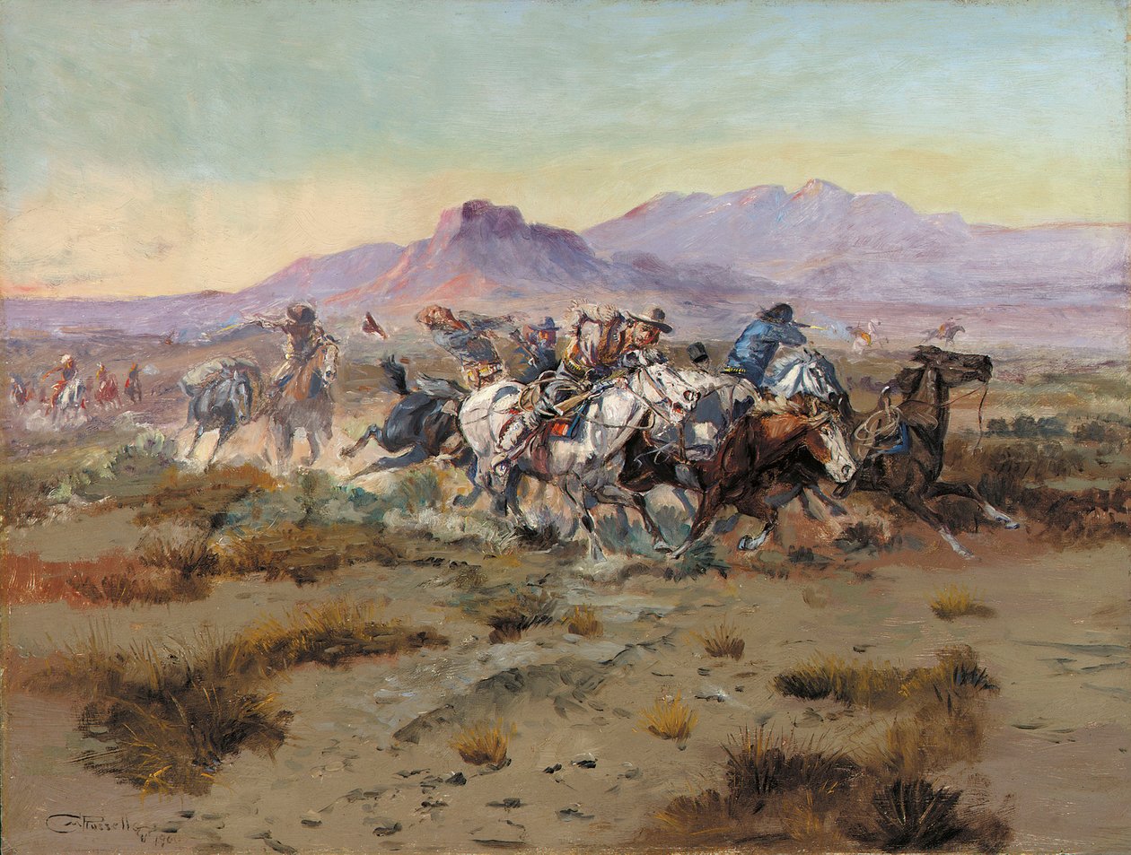Atak, 1900 autorstwa Charles Marion Russell