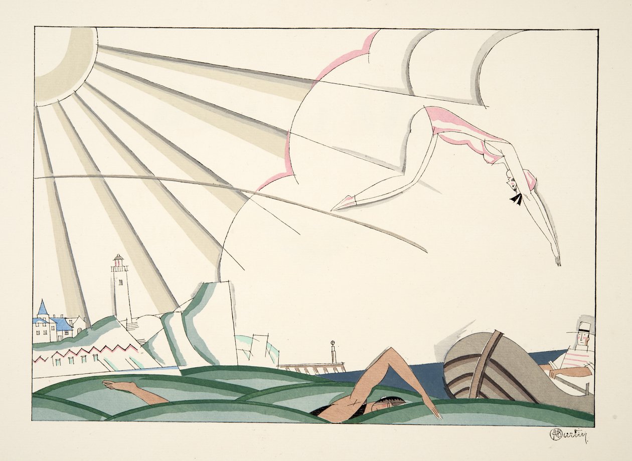 Bain de Mer z Sports & Entertainment, wyd. 1914 (odbitka szablonowa) autorstwa Charles Martin