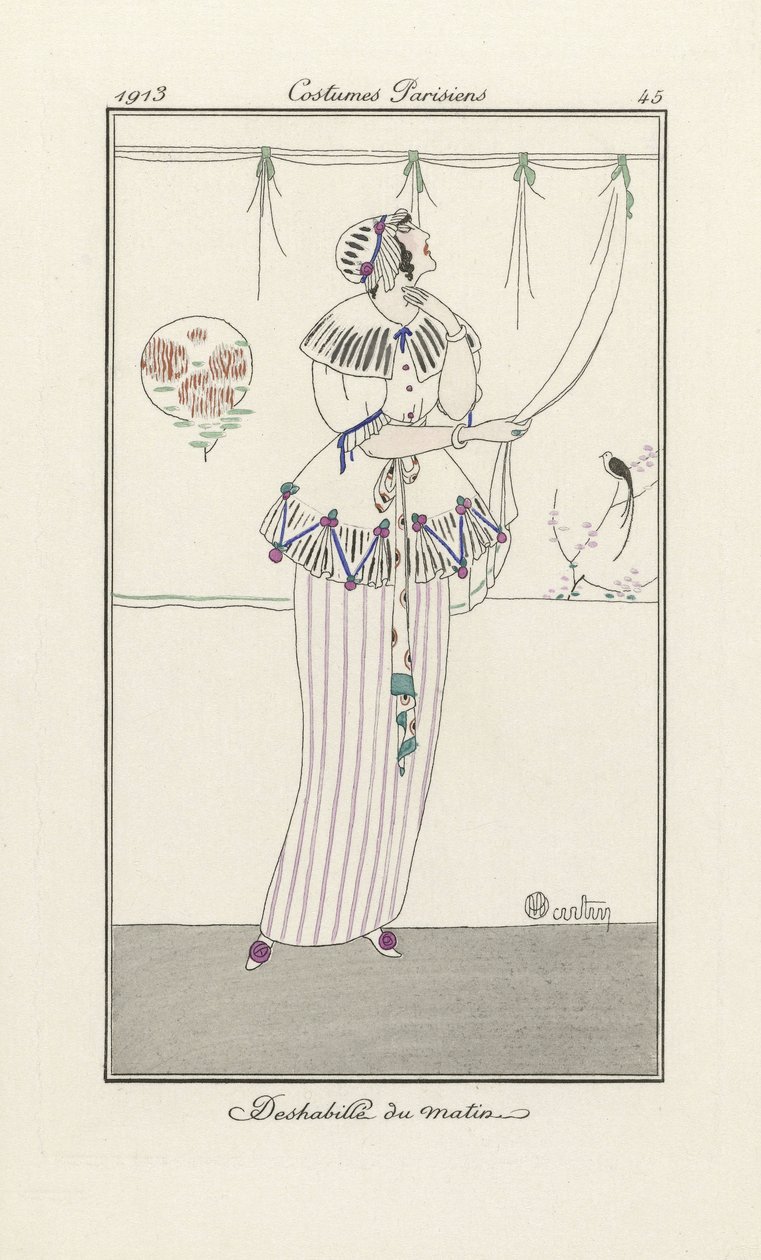 Poranny peniuar, z Costumes Parisien, wyd. 1913 (odbitka szablonowa) autorstwa Charles Martin
